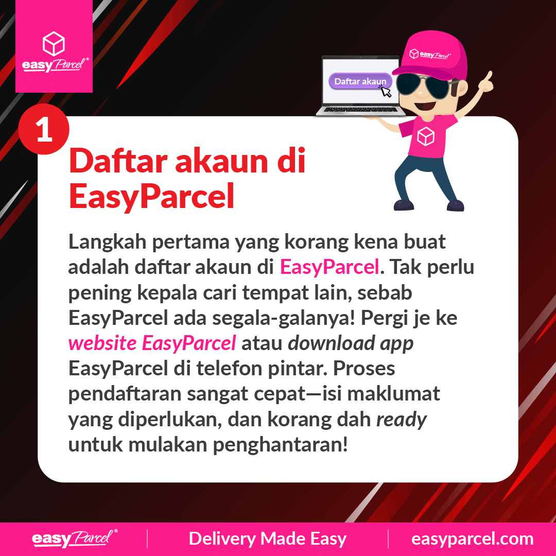 Daftar akaun di EasyParcel