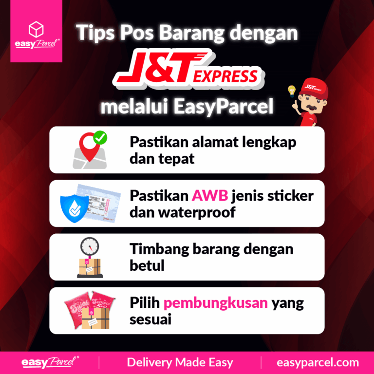 Tips pos barang dengan J&T Express melalui EasyParcel