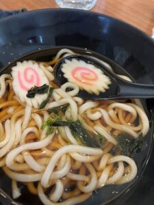 Chewy noodles served either in a hot soup and a bit of savoury