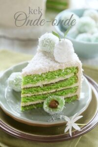 This cake is inspired by the traditional ondeh-ondeh kuih