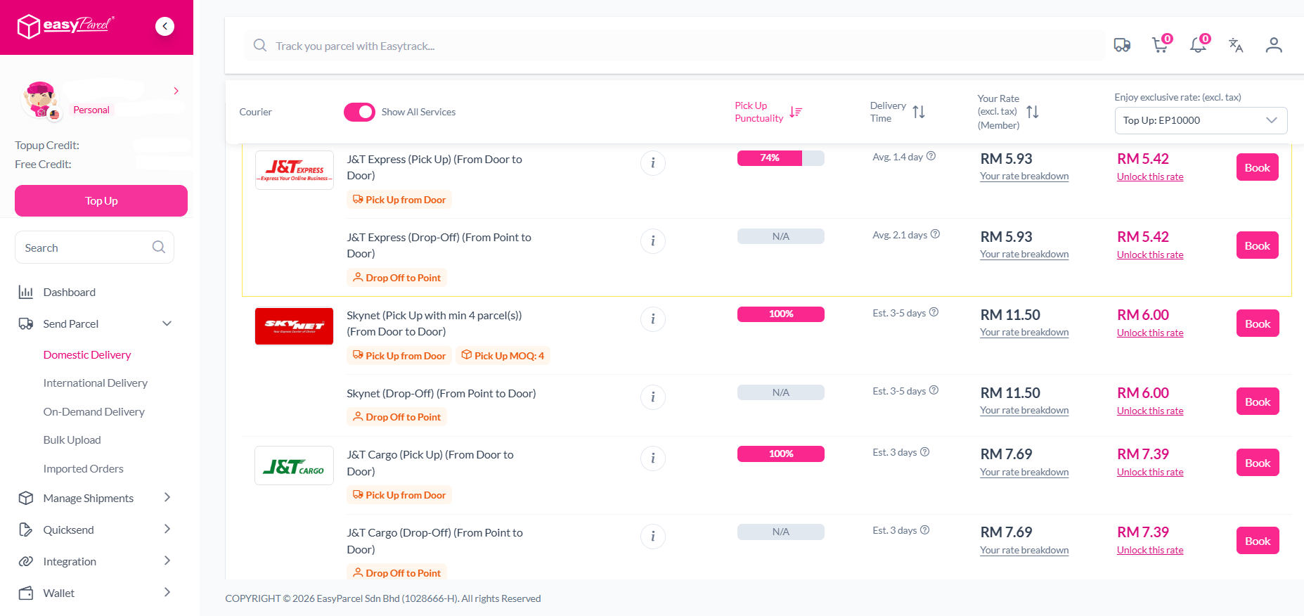 Compare Your Shipping Options on EasyParcel