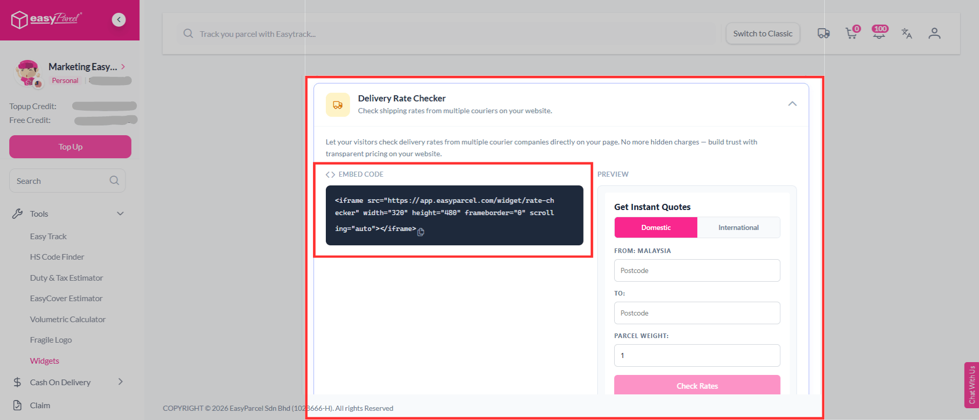 Delivery Rate Checker