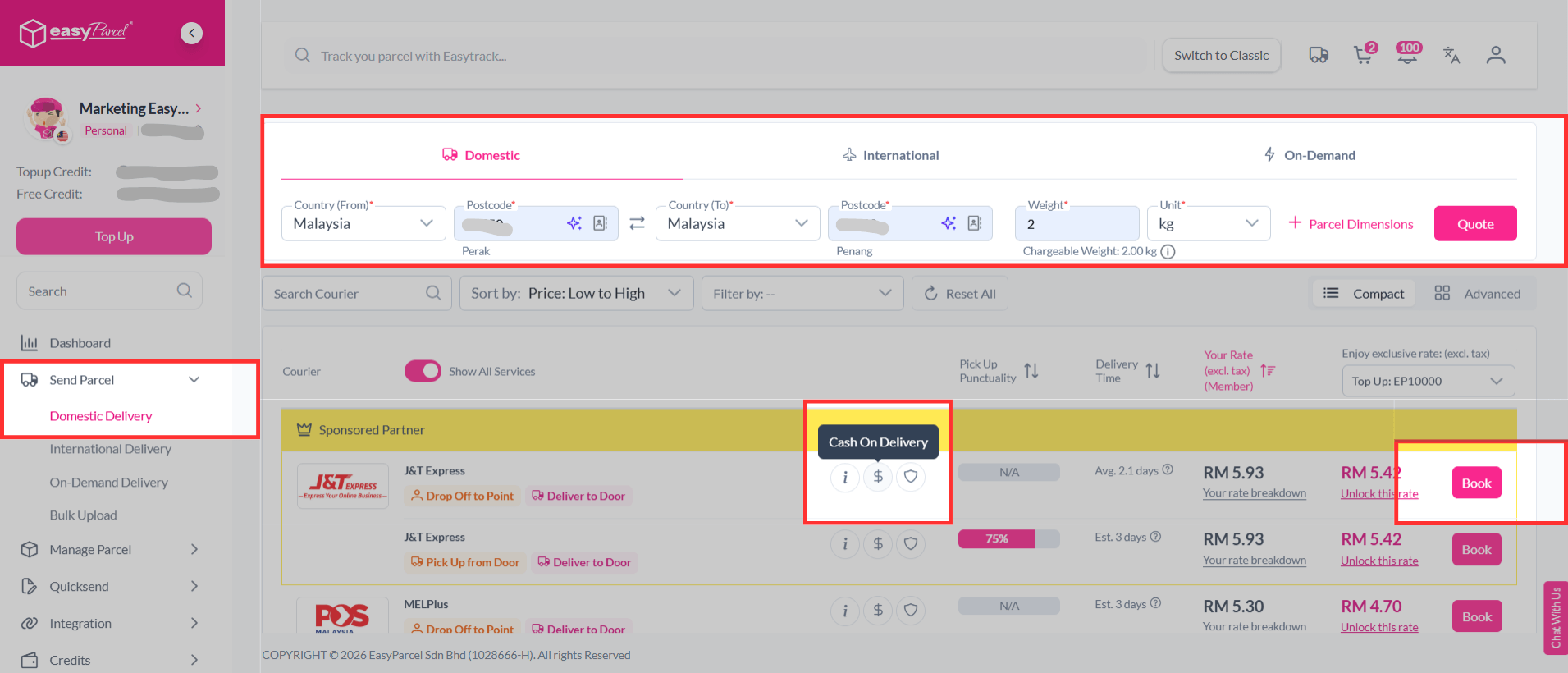 Domestic Delivery - COD