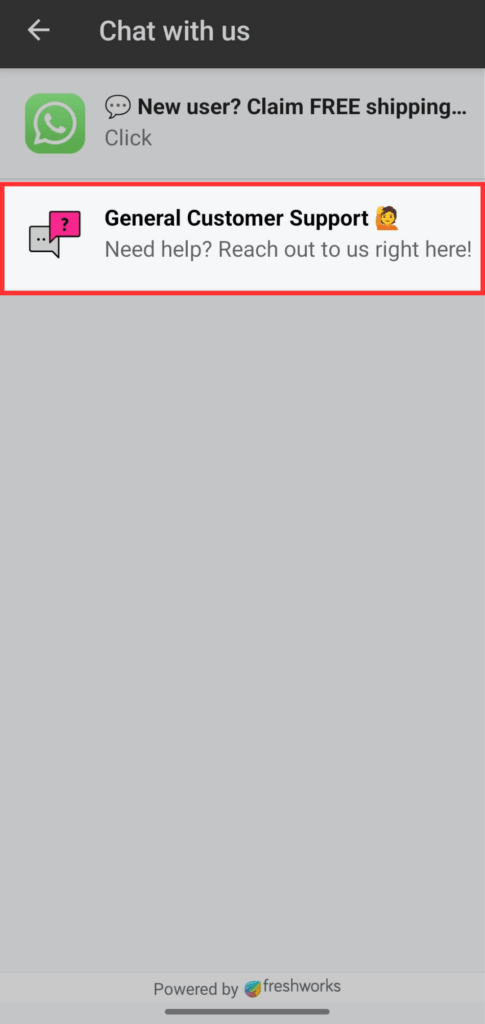 Customer Service - EasyParcel Mobile App