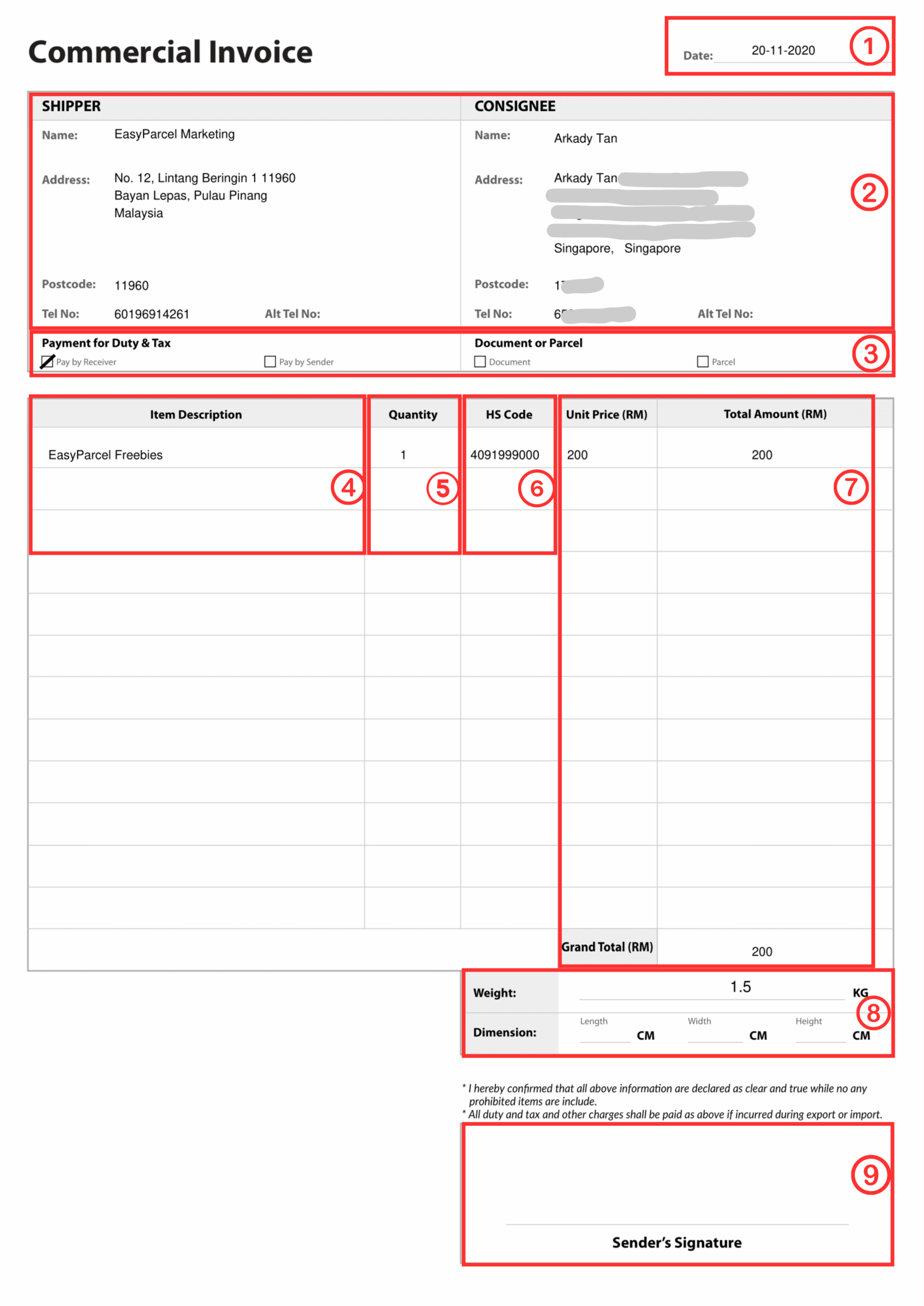 Key Elements Included in a Commercial Invoice​