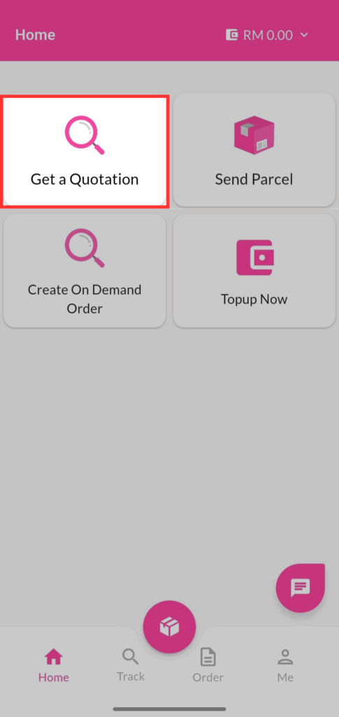 Get a quotation - EasyParcel Mobile App