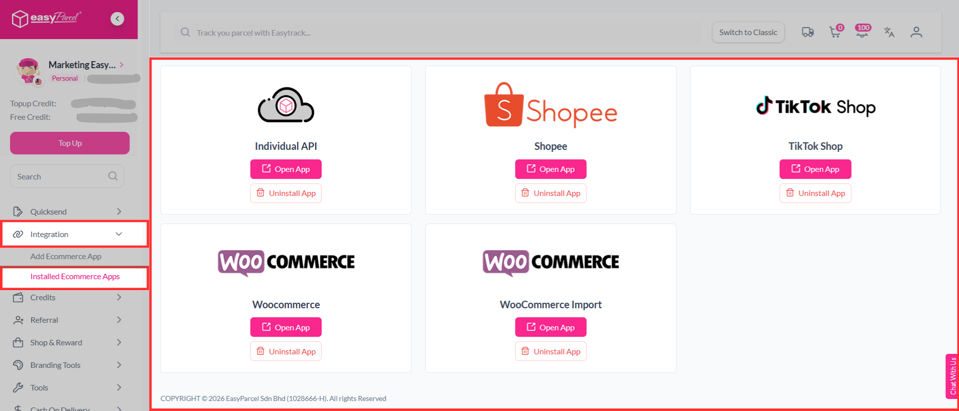 Install ECommerce App