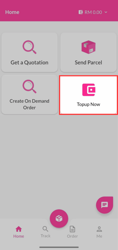 Topup - EasyParcel Mobile App