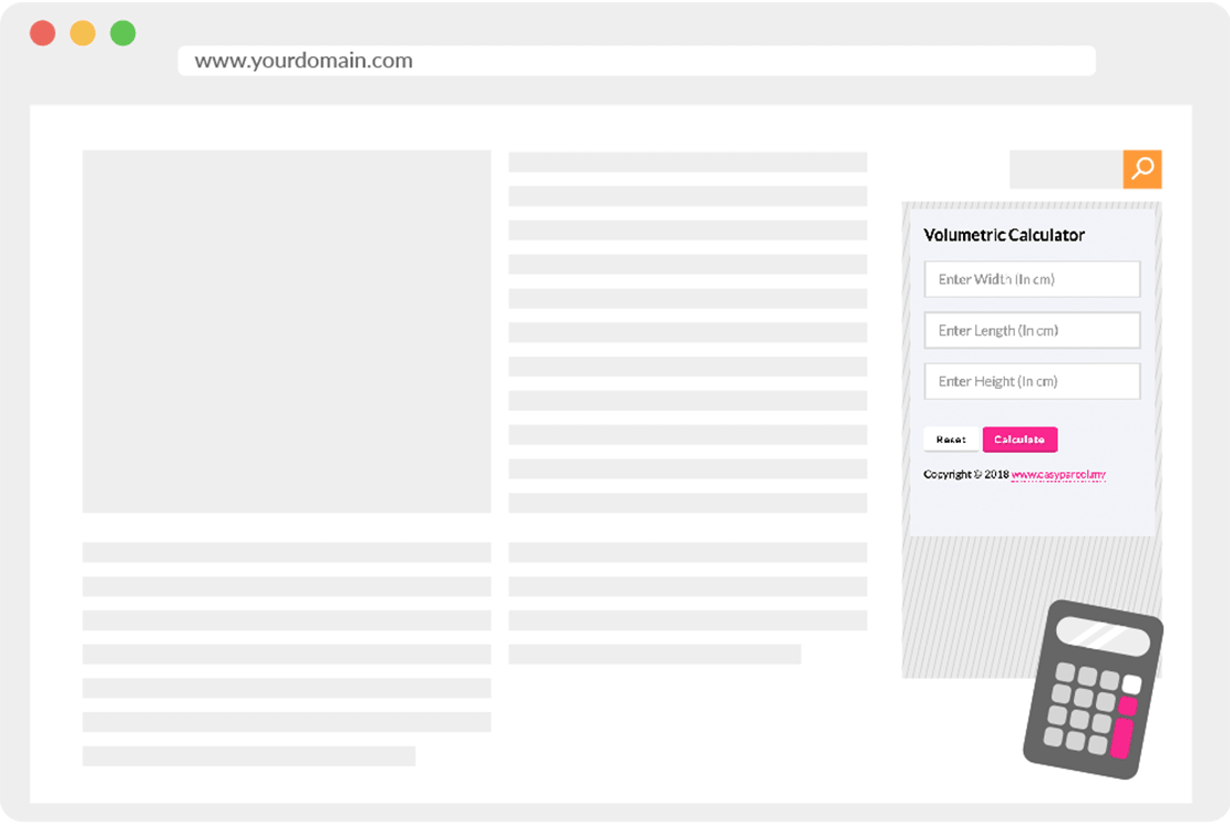 Widgets - Volumetric Calculator