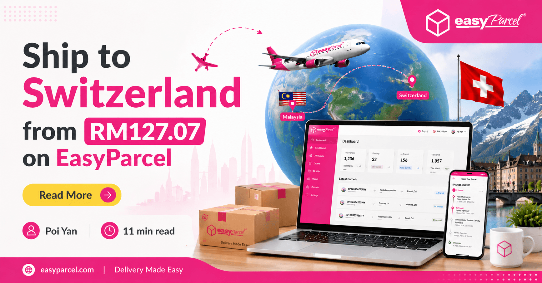 Ship to Switzerland from RM127.07 on EasyParcel