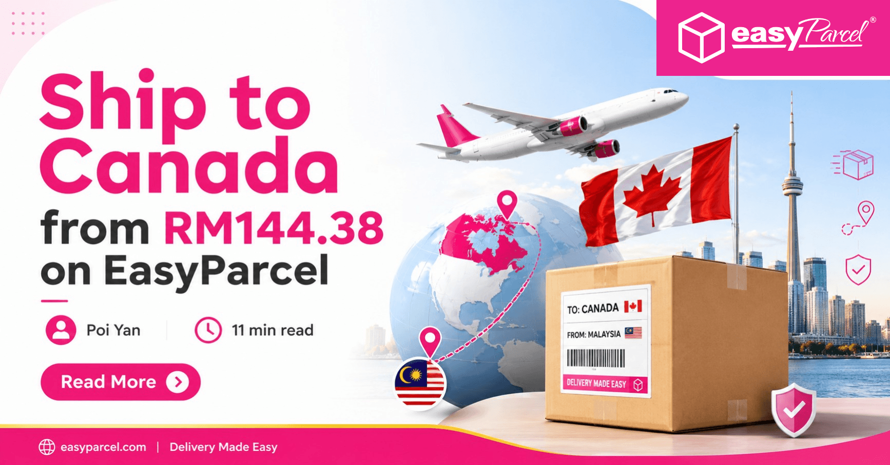 Ship to Canada from RM144.38 on EasyParcel
