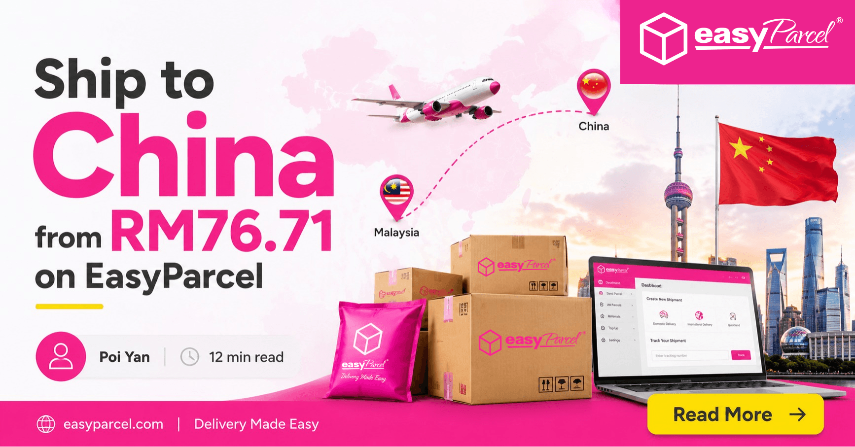 Ship to China from RM76.71 on EasyParcel