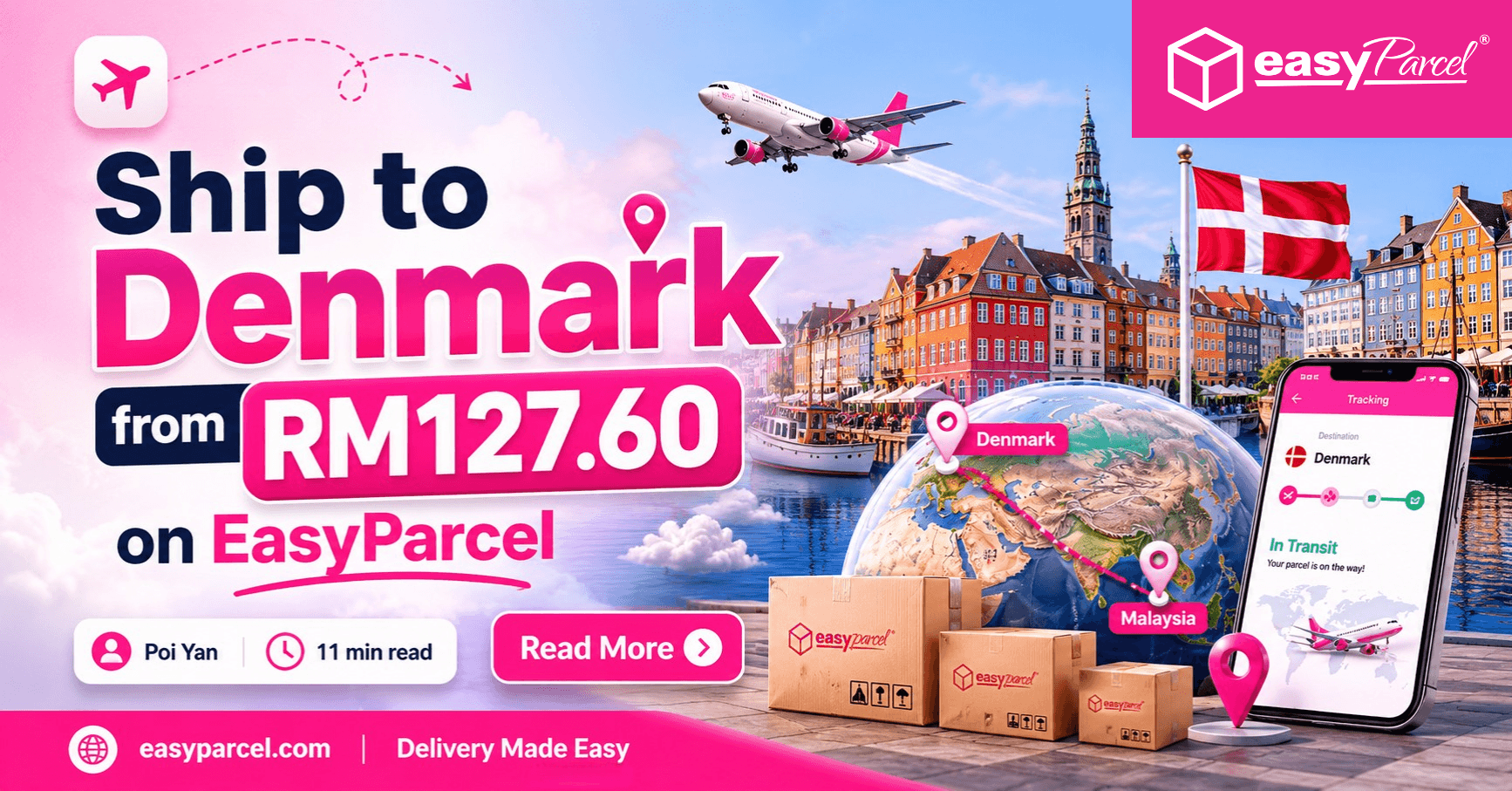 Ship to Denmark from RM127.60 on EasyParcel