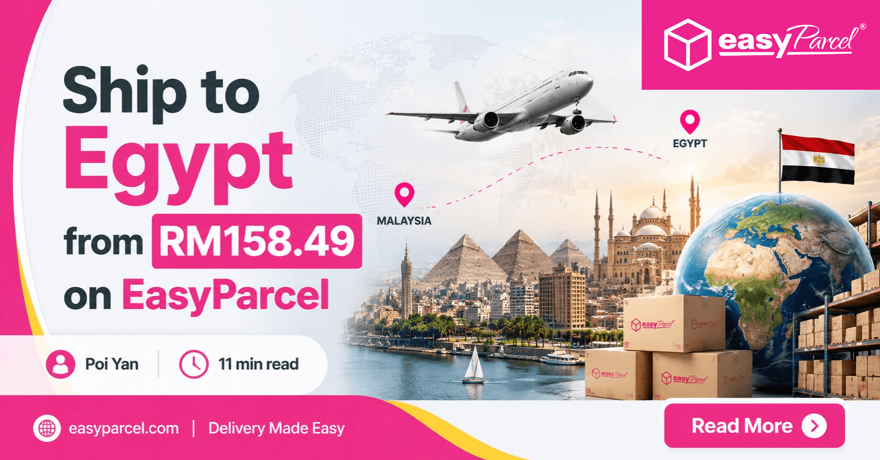 Ship to Egypt from RM158.49 on EasyParcel