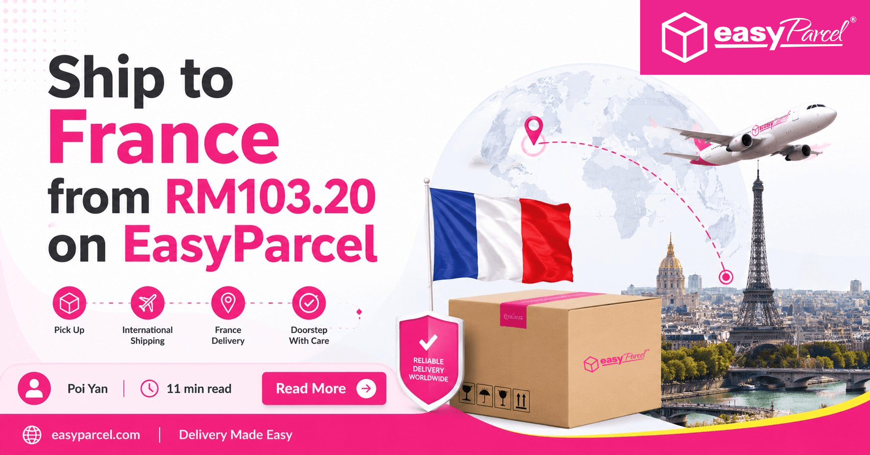 Ship to France from RM103.20 on EasyParcel