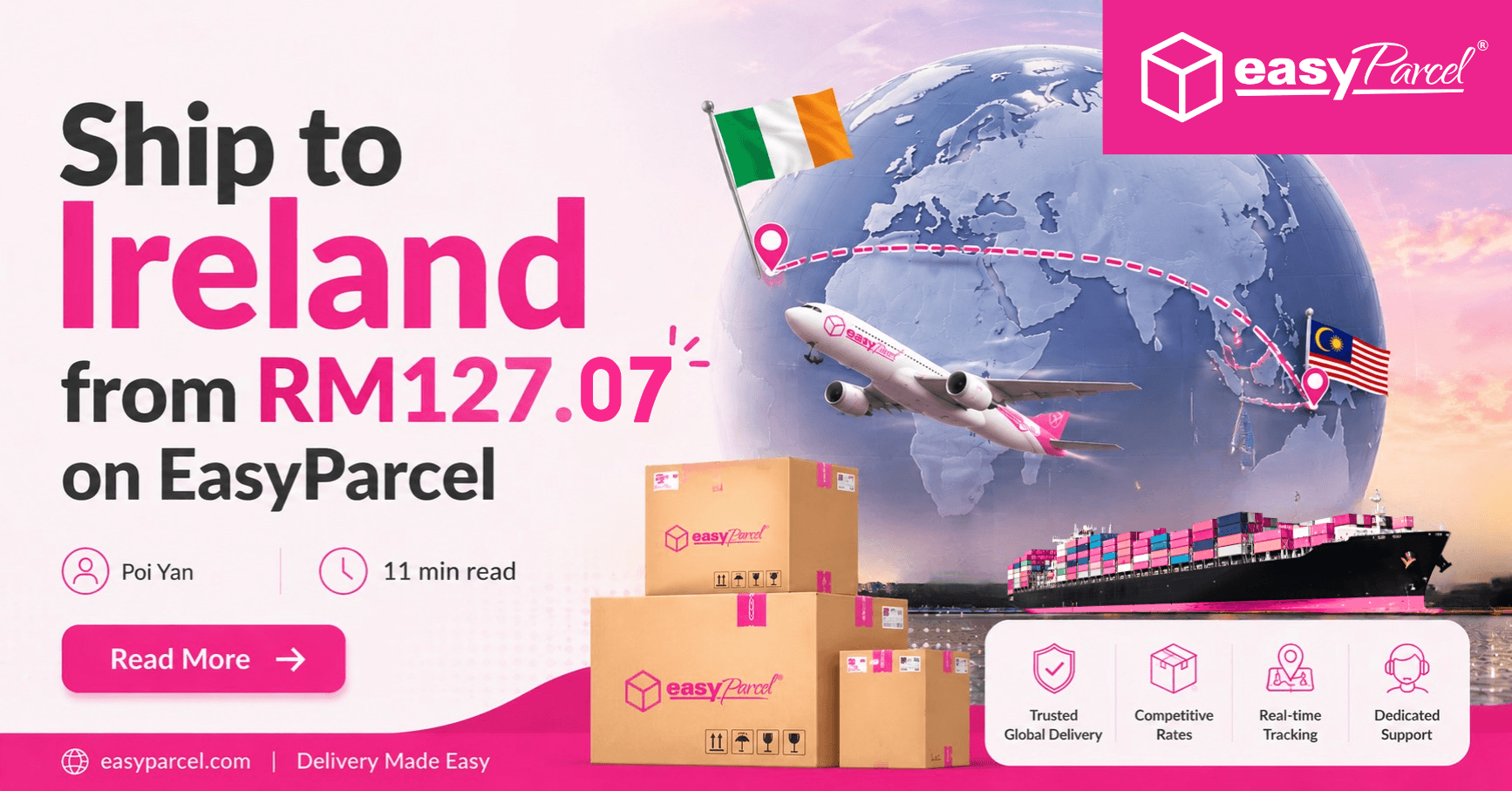 Ship to Ireland from RM127.07 on EasyParcel