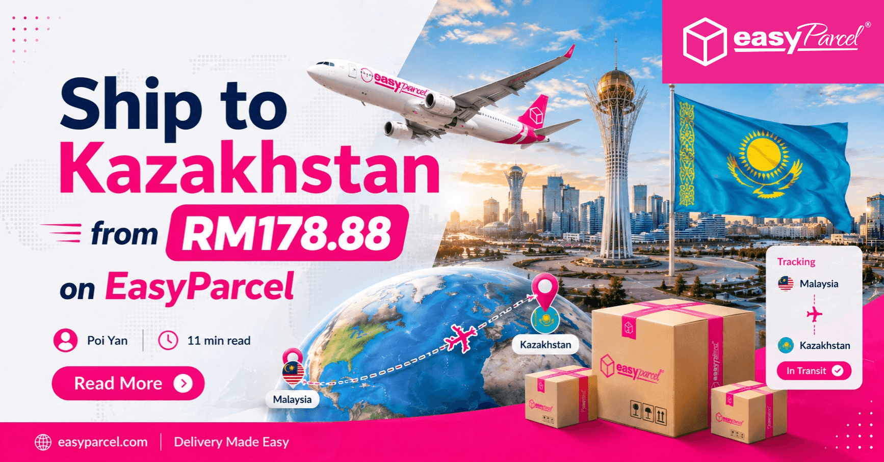 Ship to Kazakhstan from RM178.88 on EasyParcel