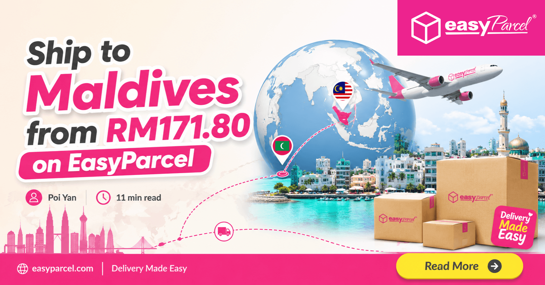 Ship to Maldives from RM171.80 on EasyParcel