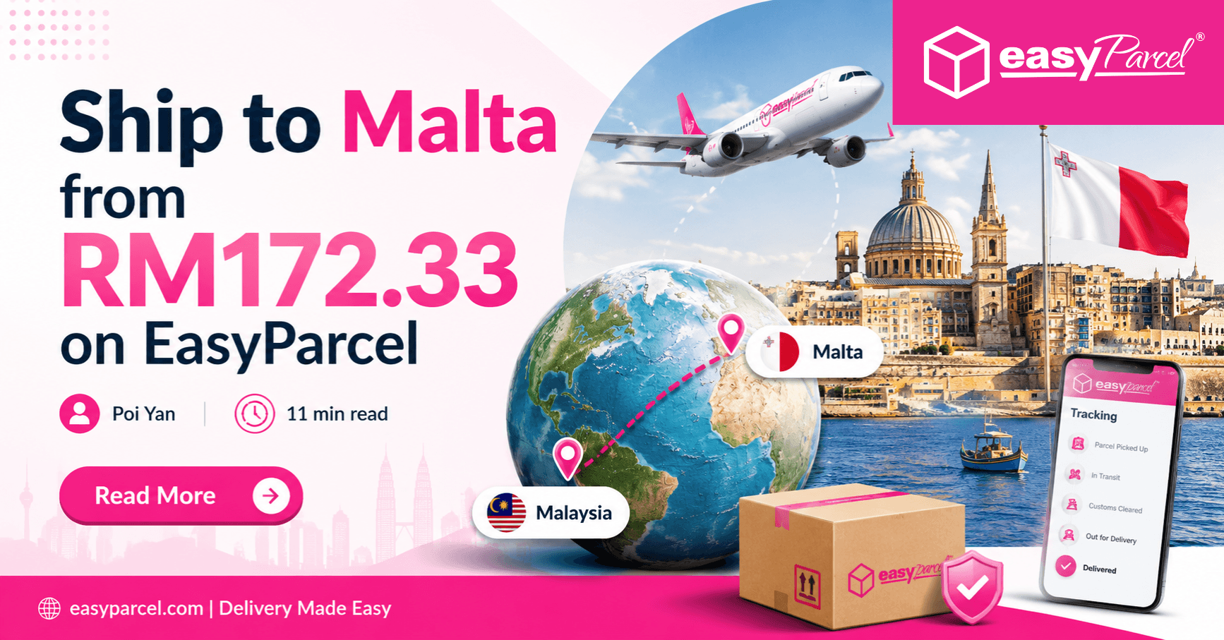 Ship to Malta from RM172.33 on EasyParcel