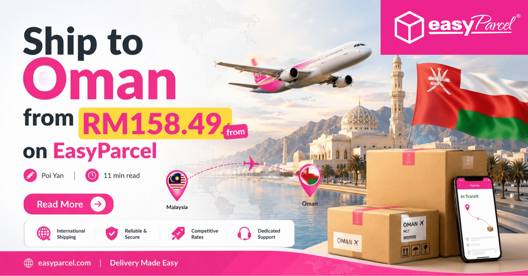 Ship to Oman from RM158.49 on EasyParcel