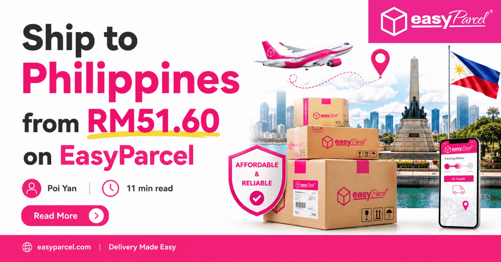 Ship to Philippines from RM51.60 on EasyParcel