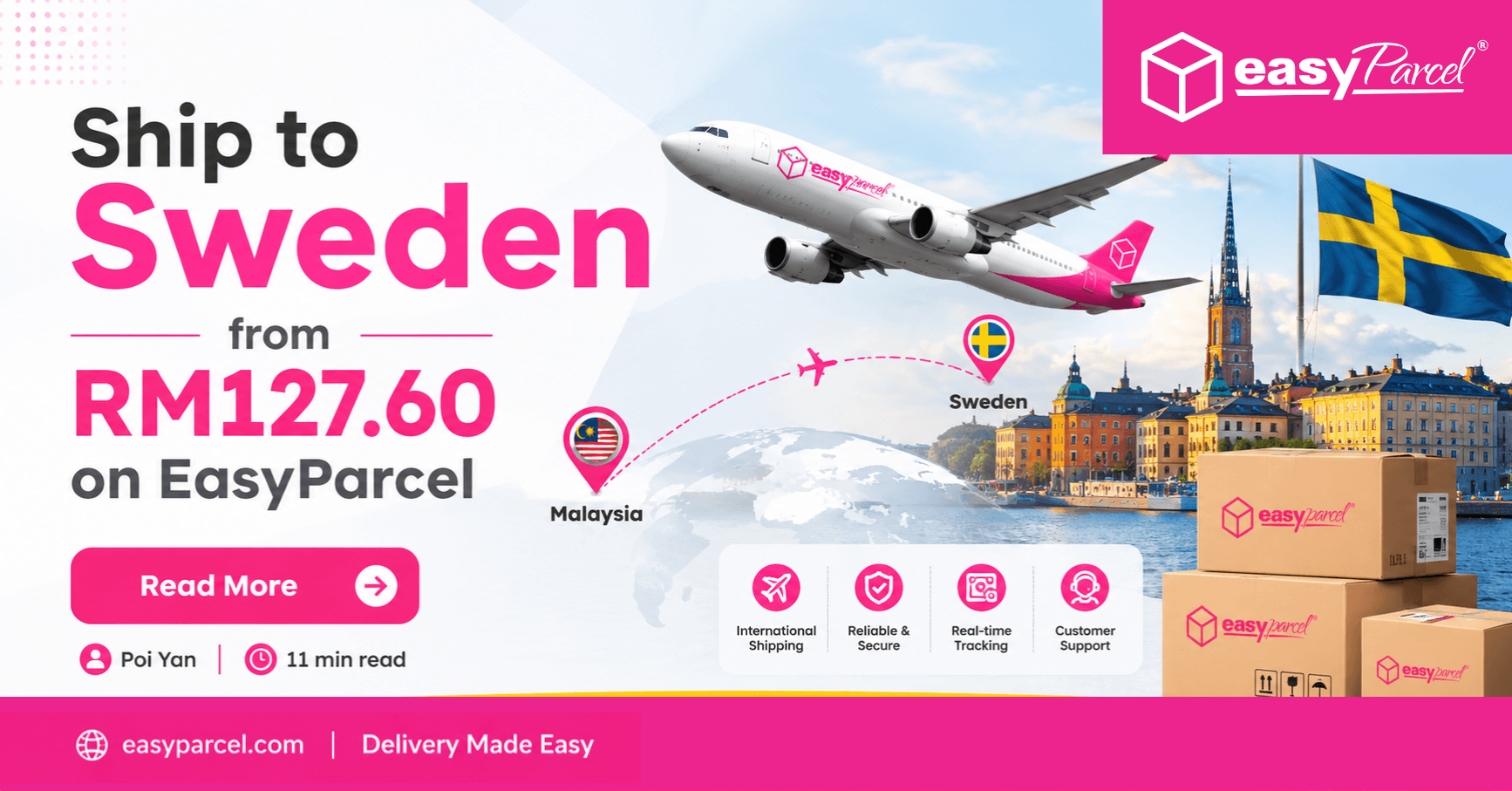 Ship to Sweden from RM127.60 on EasyParcel