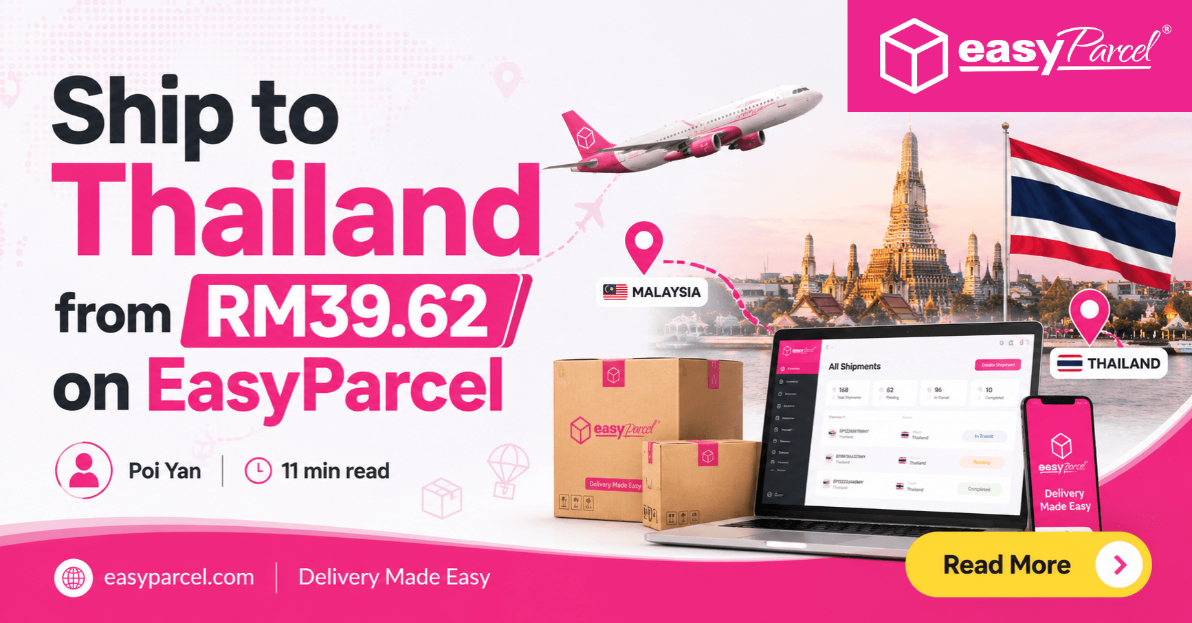 Ship to Thailand from RM39.62 on EasyParcel