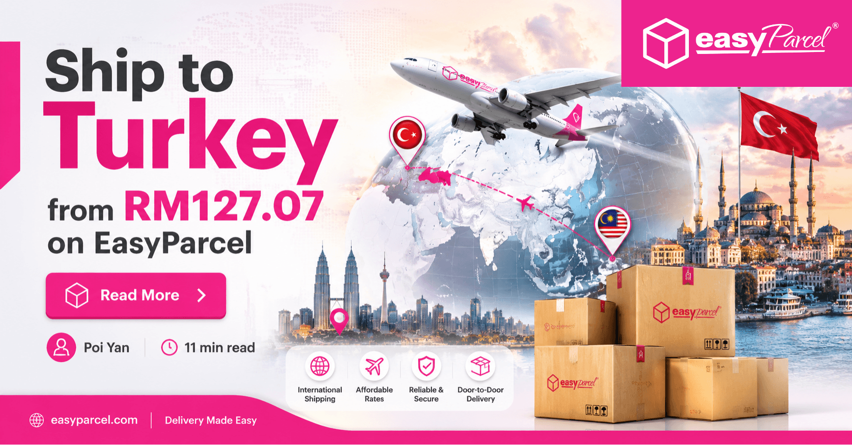Ship to Turkey from RM127.07 on EasyParcel