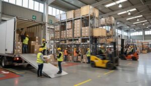Receiving goods at logistics hub