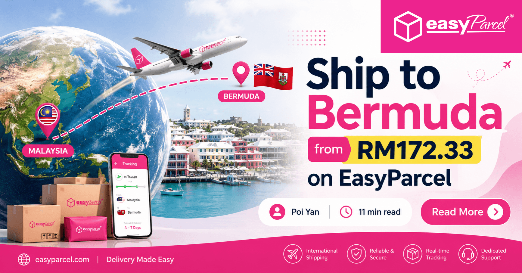 Ship to Bermuda from RM172.33 on EasyParcel