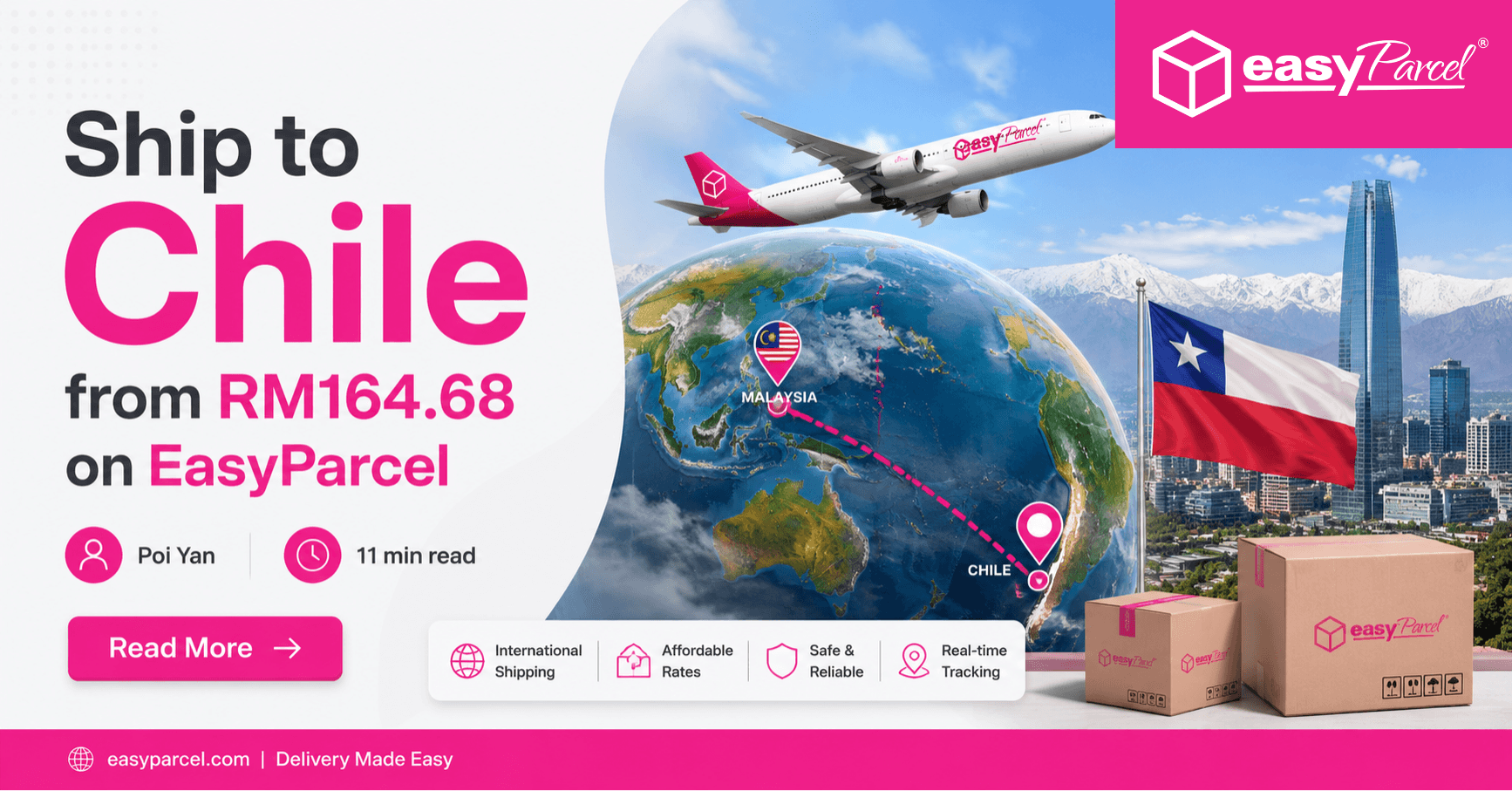 Ship to Chile from RM164.68 on EasyParcel