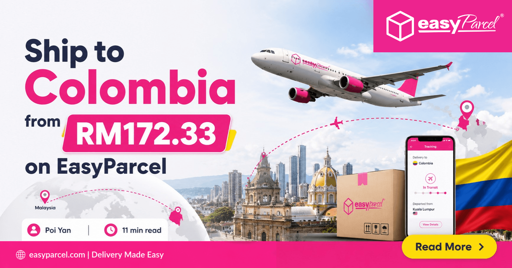 Ship to Colombia from RM172.33 on EasyParcel