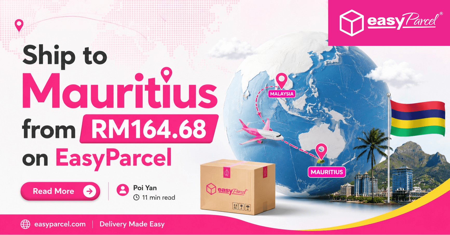 Ship to Mauritius from RM164.68 on EasyParcel