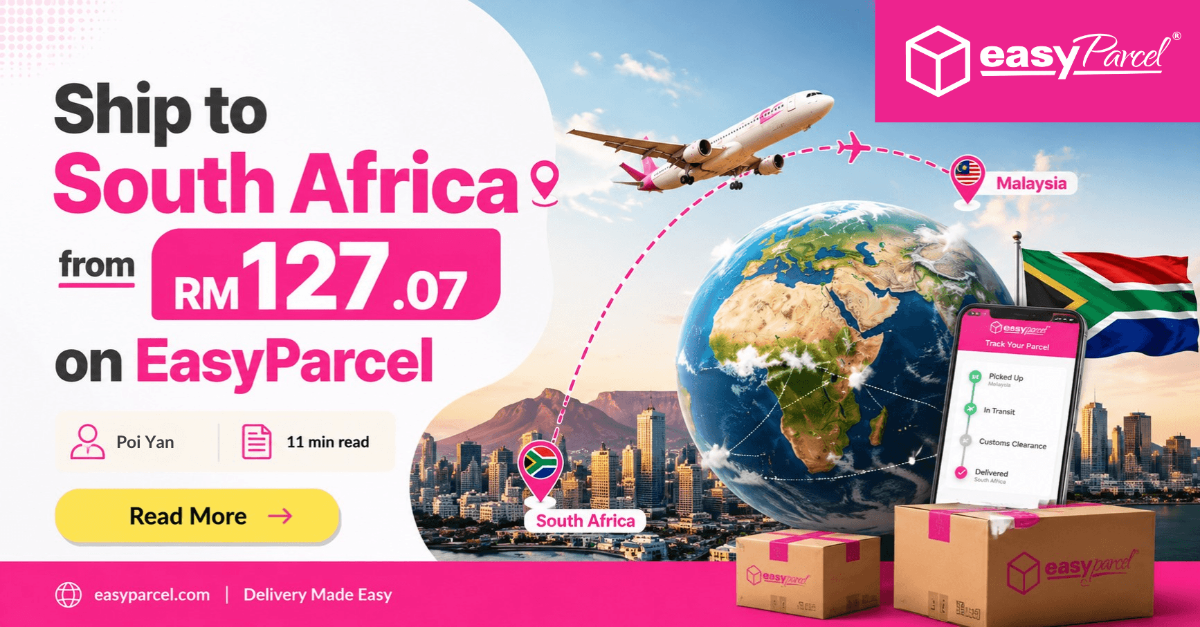 Ship to South Africa from RM127.07 on EasyParcel