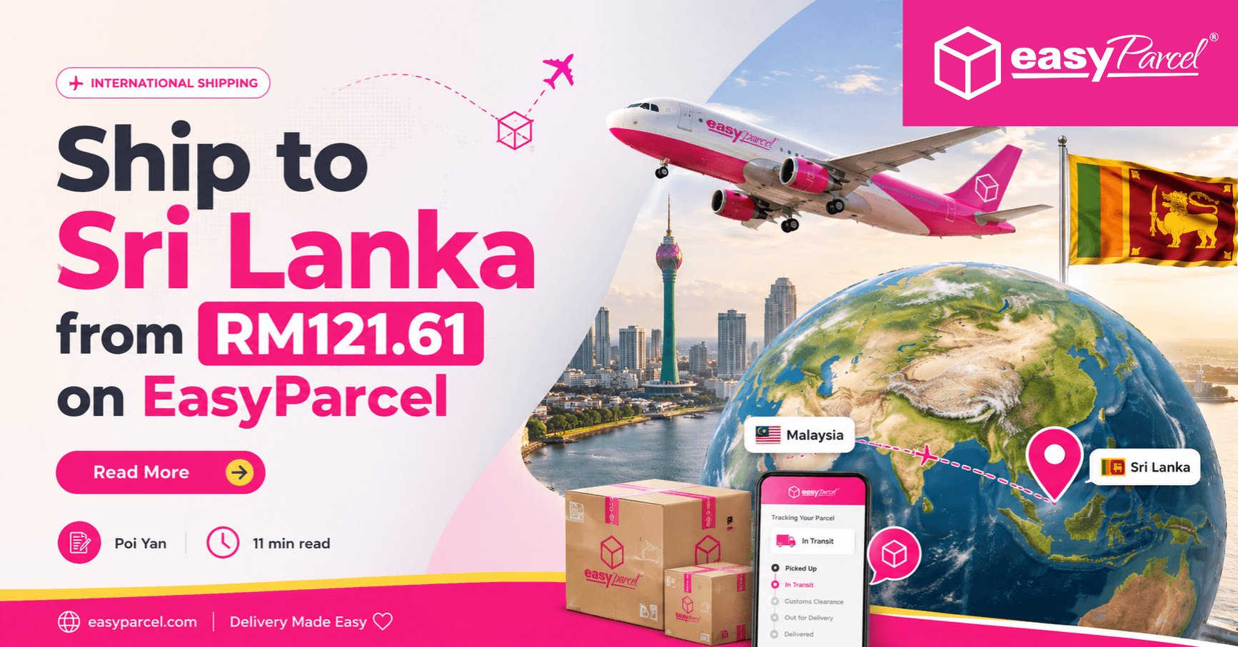 Ship to Sri Lanka from RM121.61 on EasyParcel