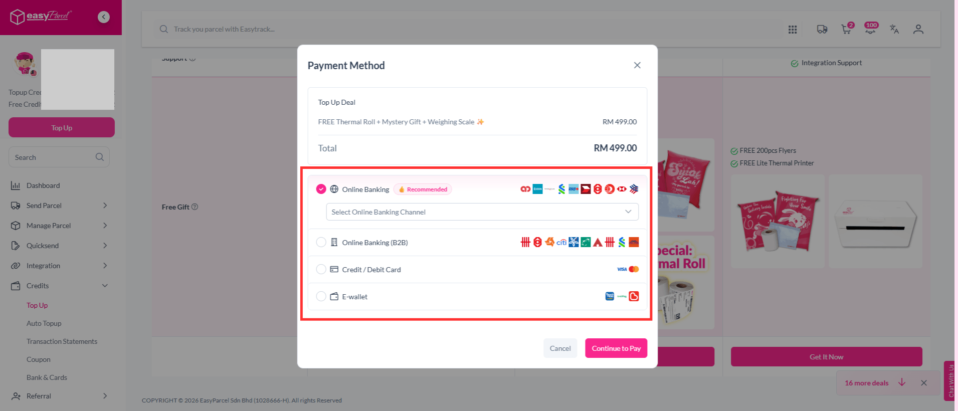 Cashless Payment in Malaysia - EasyParcel