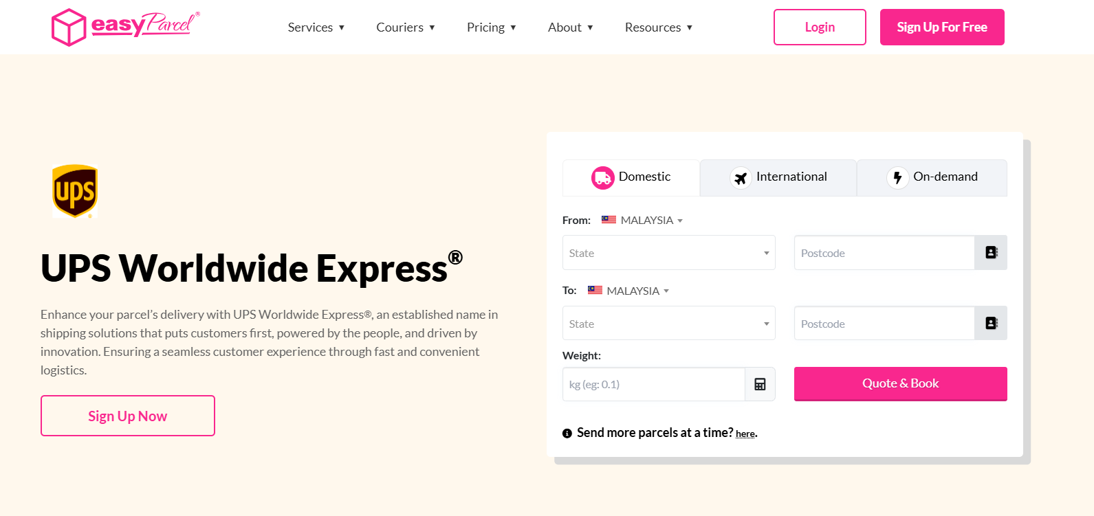 UPS Worldwide Express ® Shipping Rates