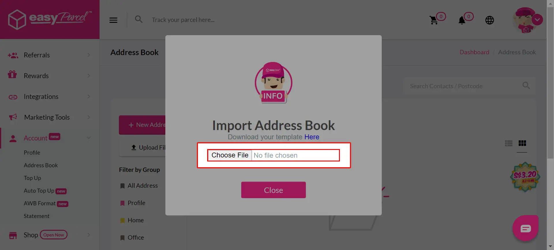 Import Address Book Step 4