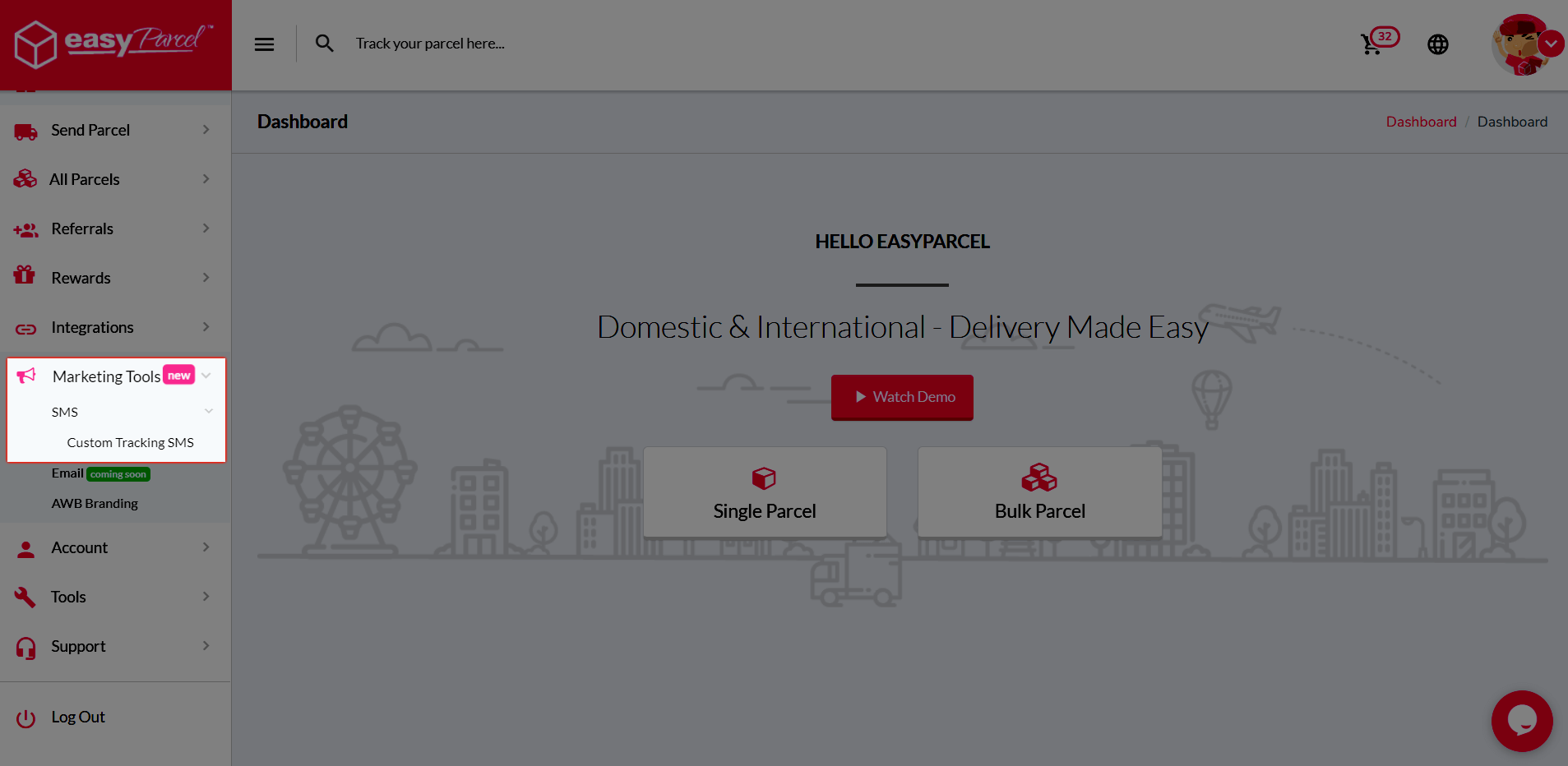 Step-1-Choose-Custom-Tracking-SMS