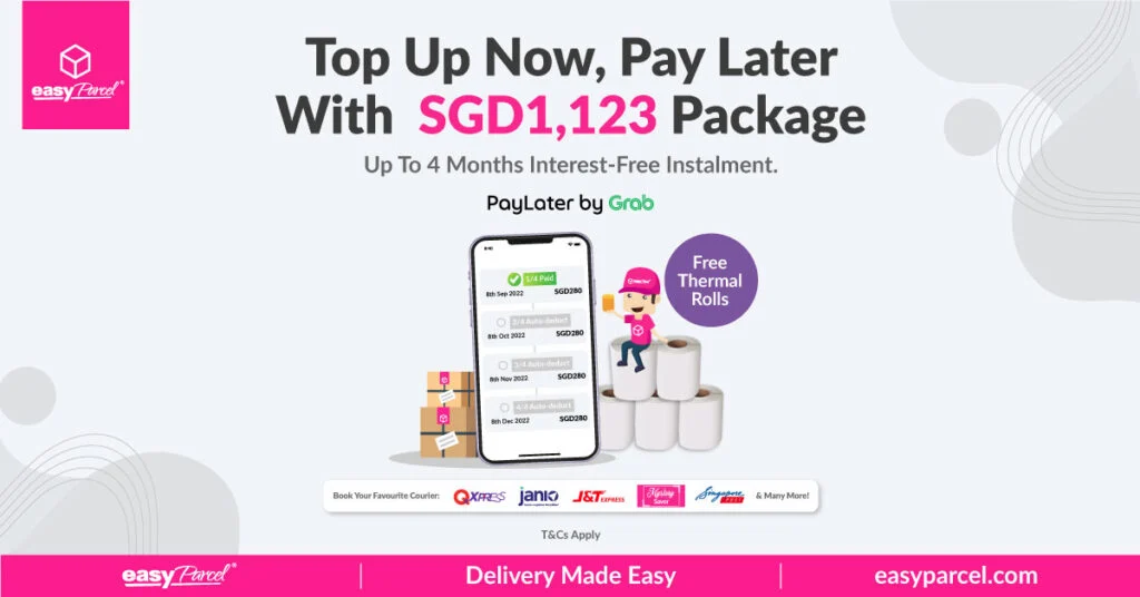 Enjoy SGD1123 EasyParcel Package Via Instalment From SGD280 Month