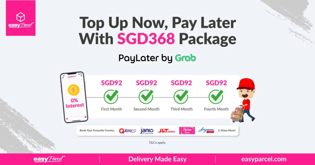 Enjoy SGD368 EasyParcel Package Via Instalment From SGD92 Month