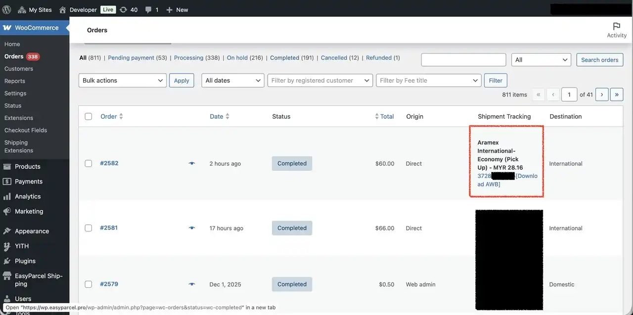 Woocommerce auto update order status and tracking info after fulfillment 9