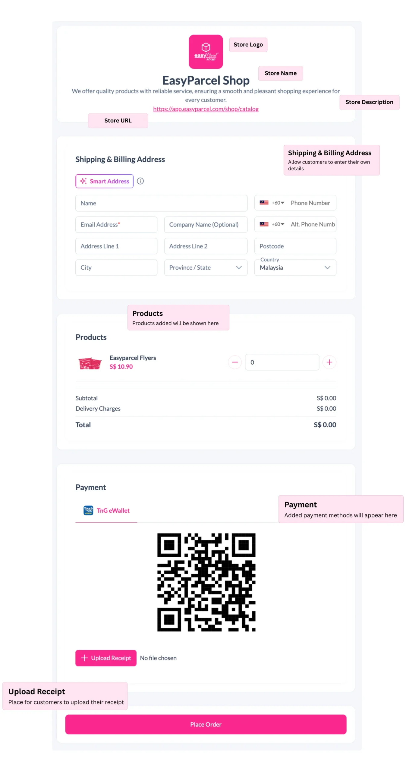 Quick Send Customer View