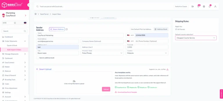 access bulk import order