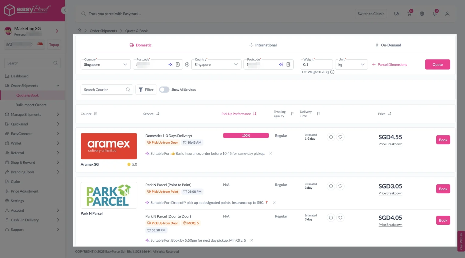 book parcel 3- domestic