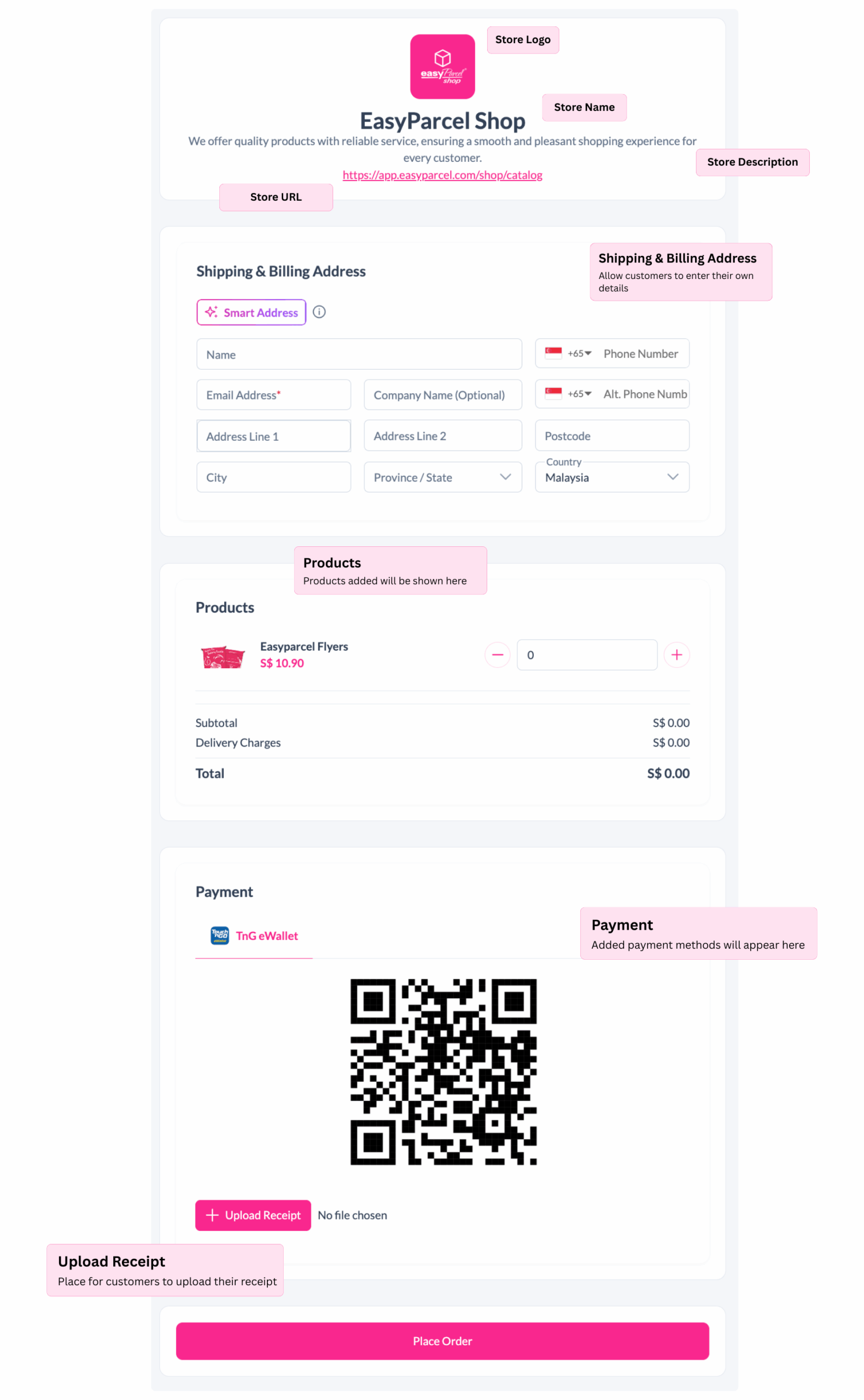 Quick Send Customer View