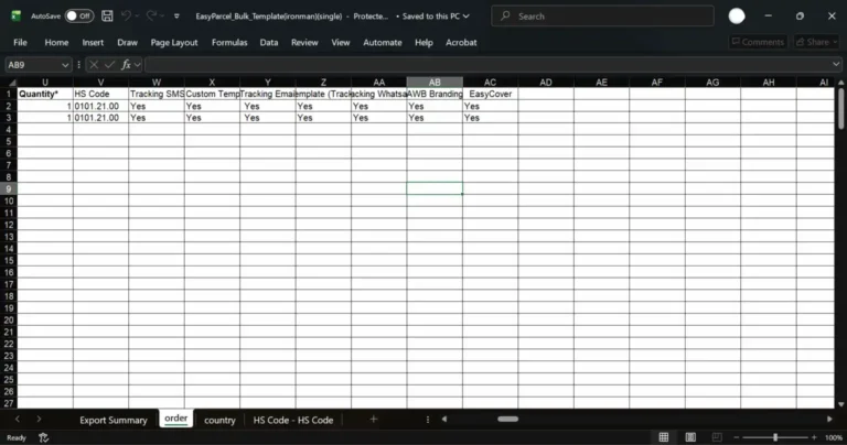 download and fill csv template