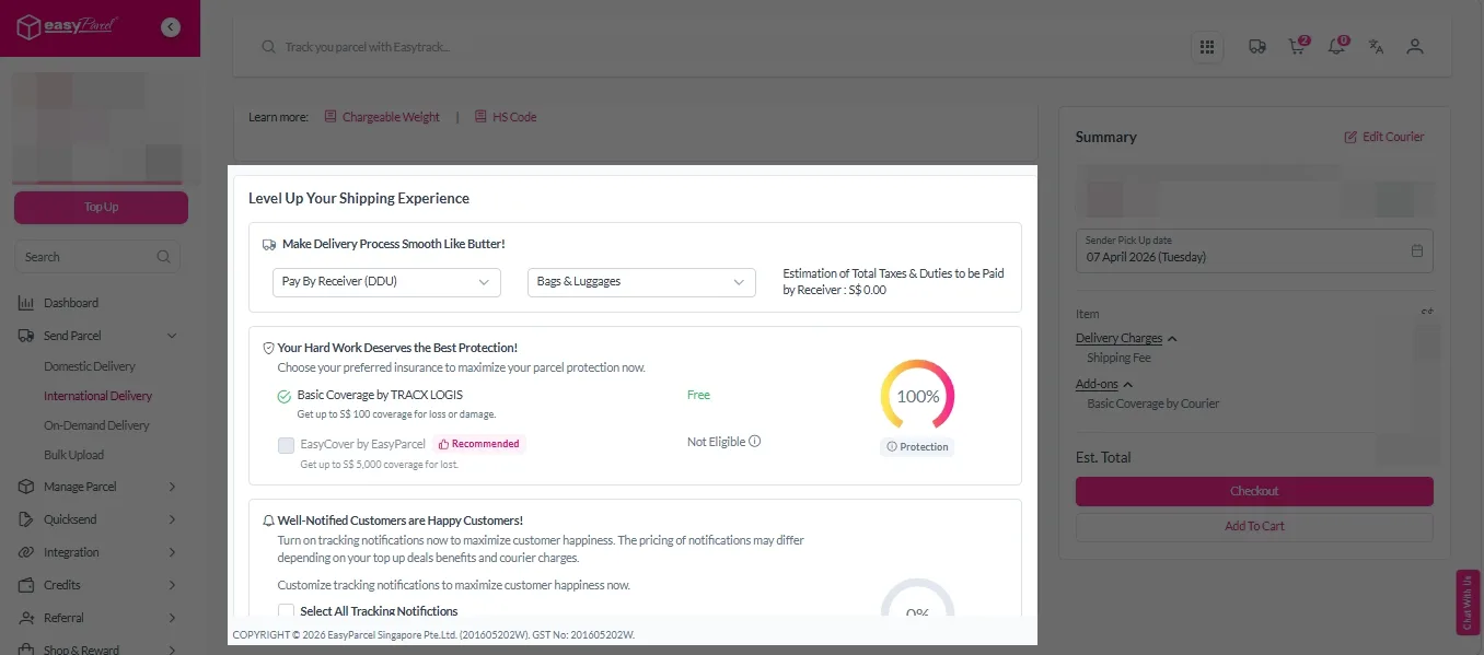 International - add on services