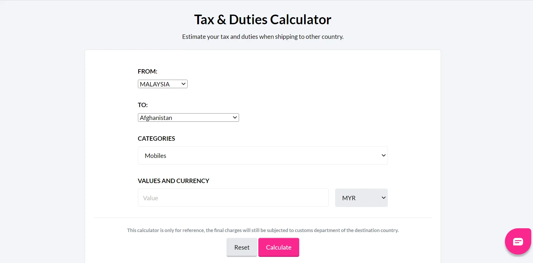 tax calculator step 1