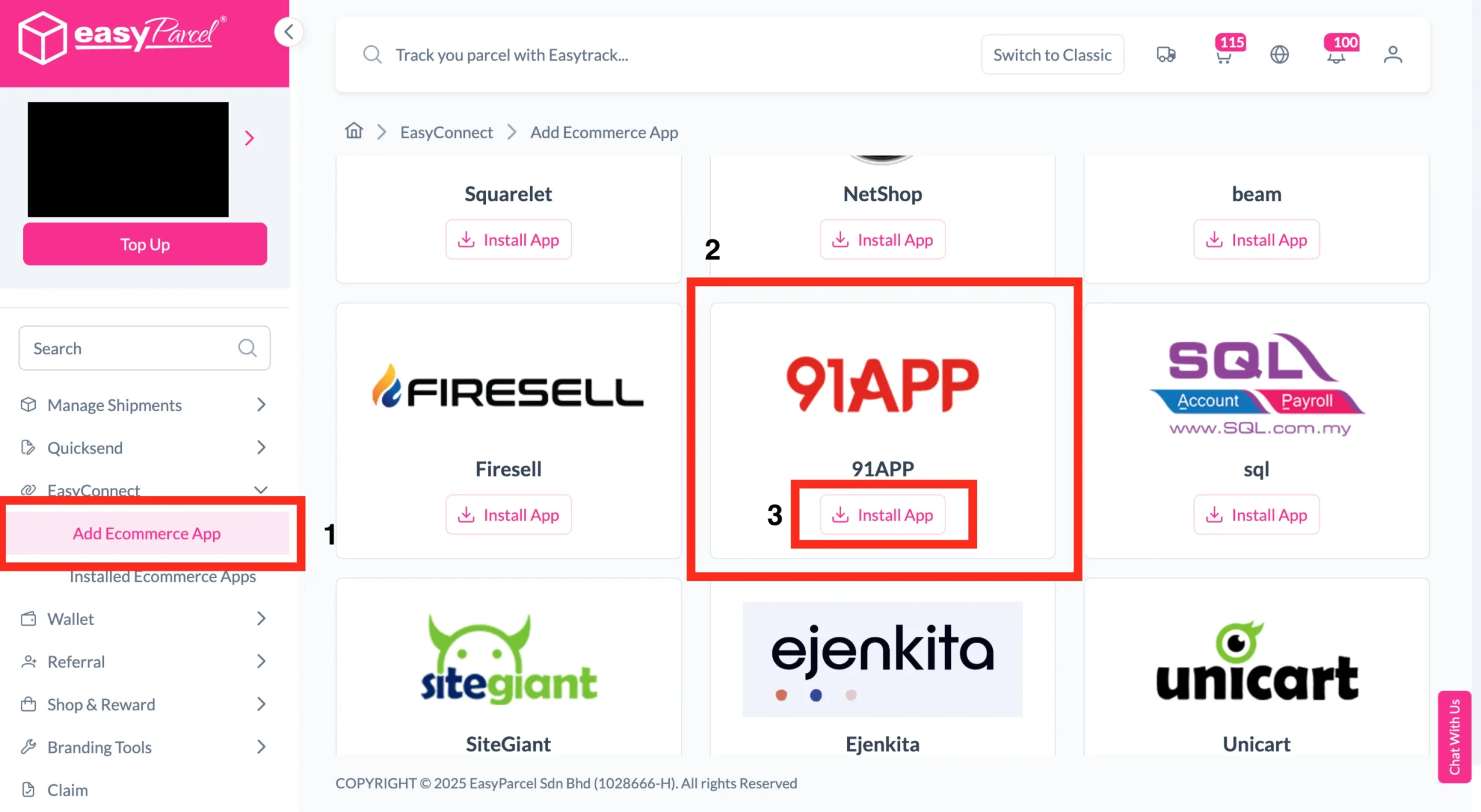Install the 91APP Integration